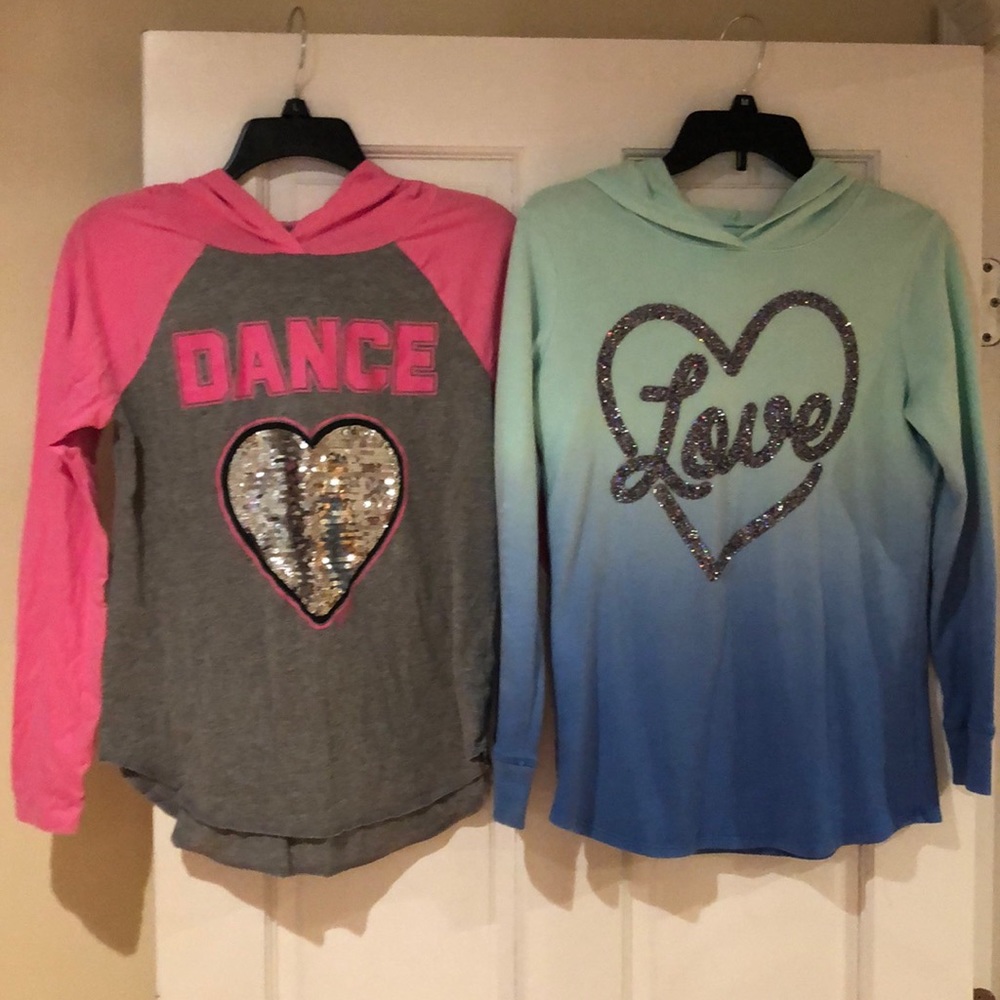 2 Justice tunic shirts Size 14/16